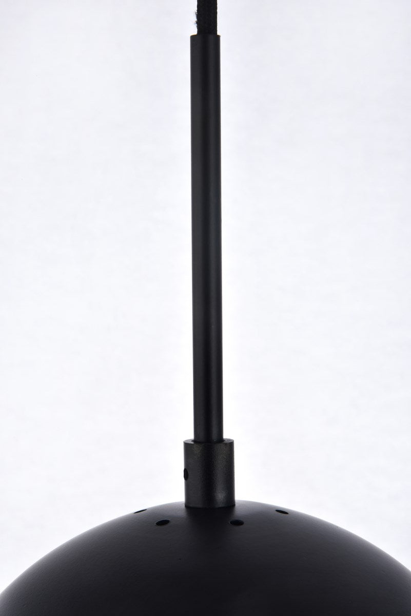 1 Light Black Pendant With Frosted White Glass