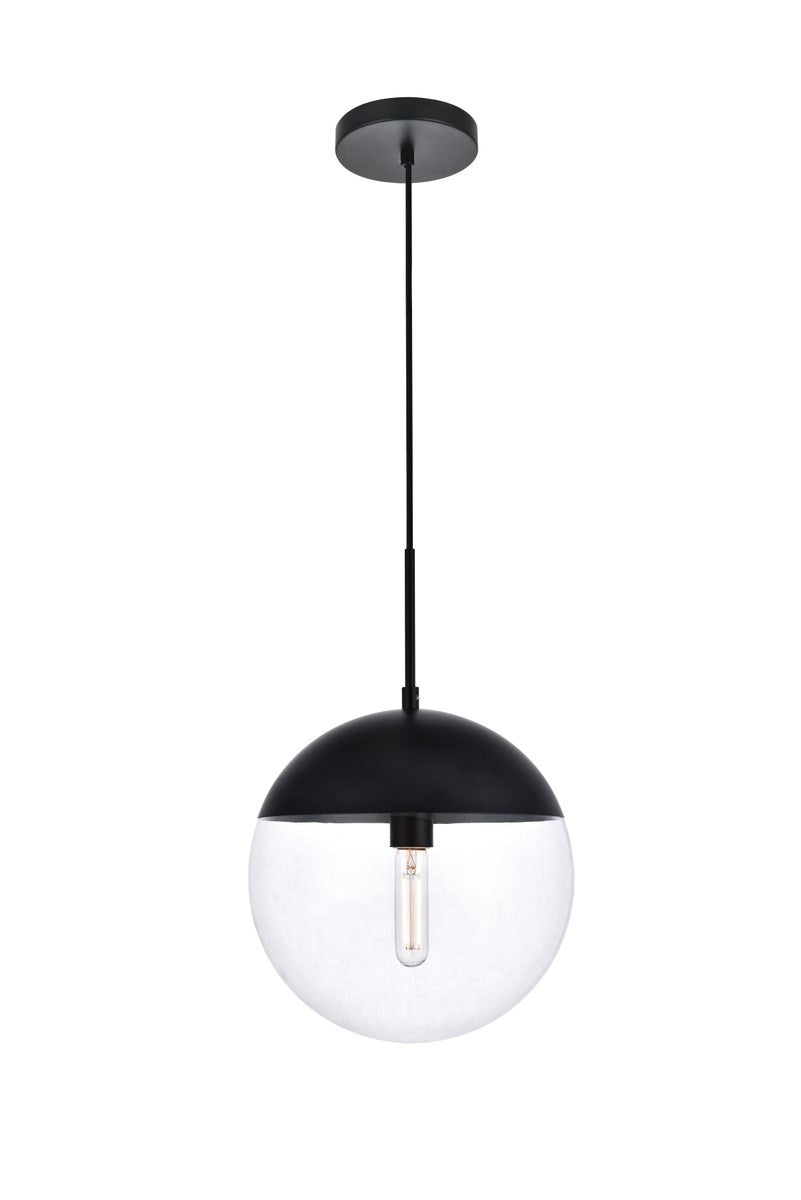 1 Light Black Pendant With Clear Glass by Living District