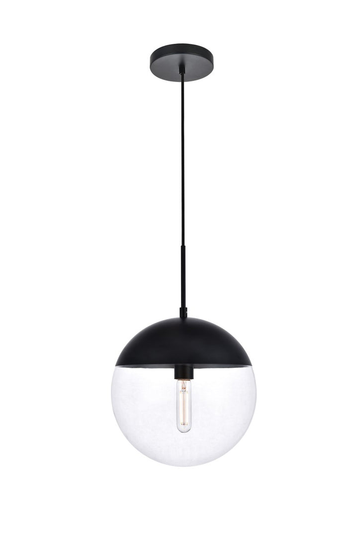 1 Light Black Pendant With Clear Glass by Living District