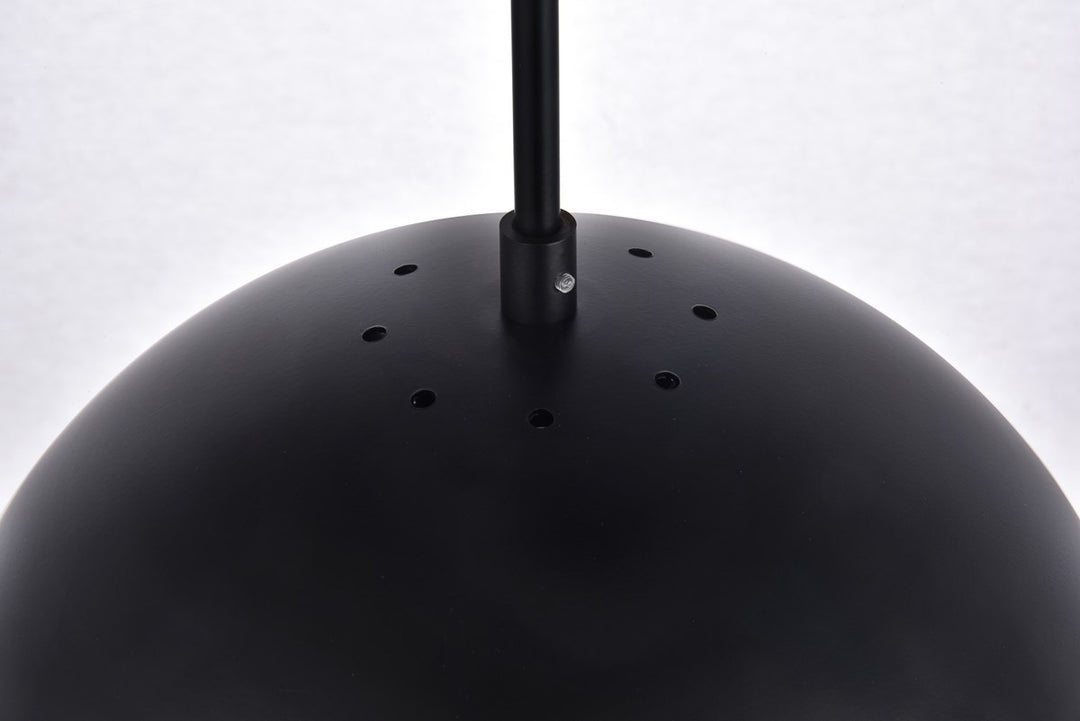 1 Light Black Pendant With Clear Glass