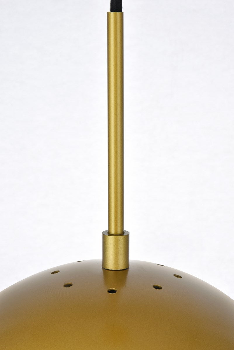 1 Light Brass Pendant With Frosted White Glass