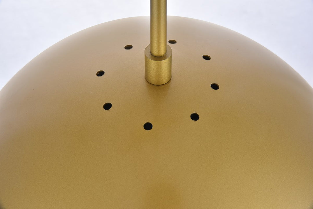 1 Light Brass Pendant With Frosted White Glass