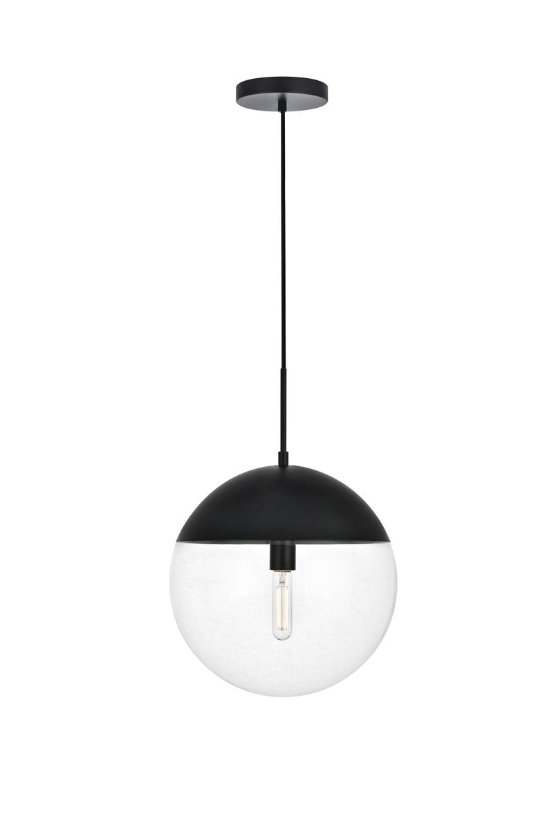 1 Light Black Pendant With Clear Glass by Living District