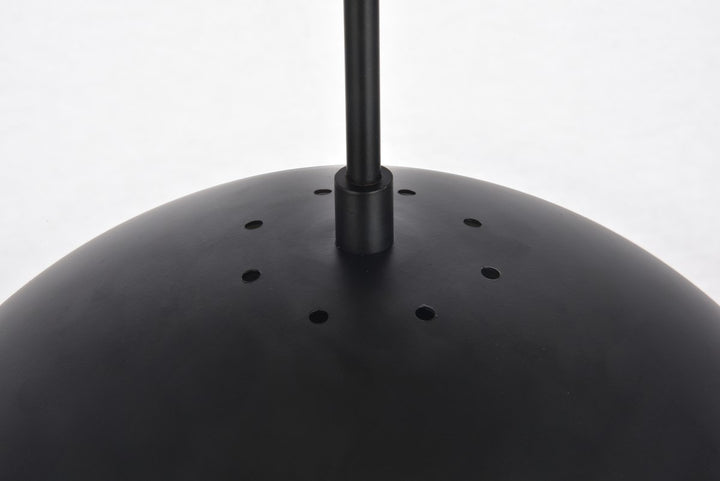 1 Light Black Pendant With Clear Glass