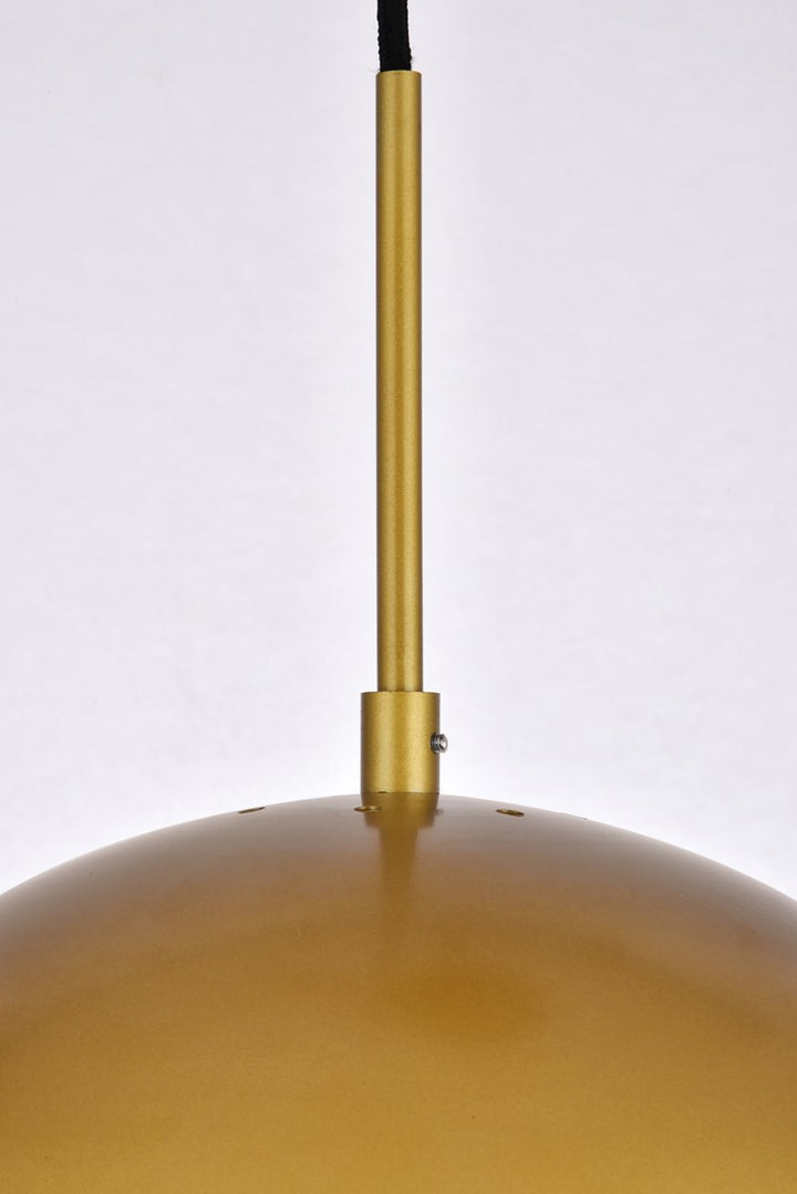 1 Light Brass Pendant With Frosted White Glass