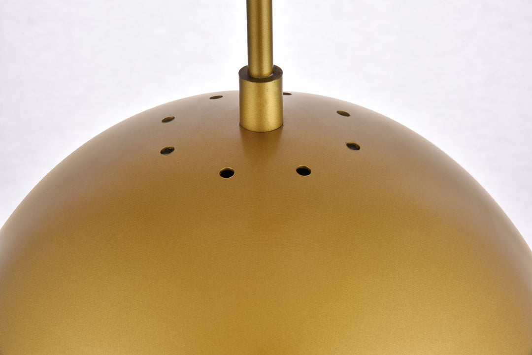 1 Light Brass Pendant With Frosted White Glass