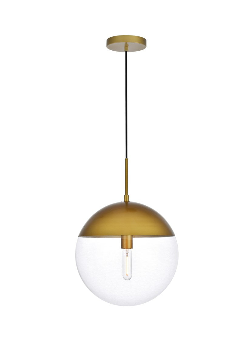 1 Light Brass Pendant With Clear Glass by Living District