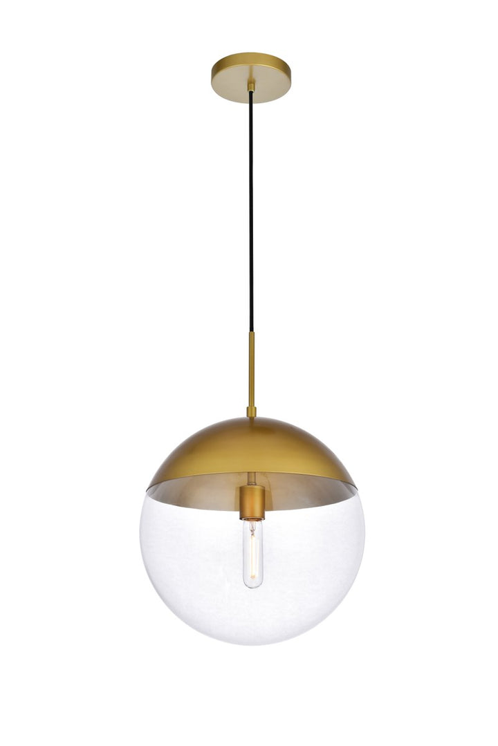 1 Light Brass Pendant With Clear Glass