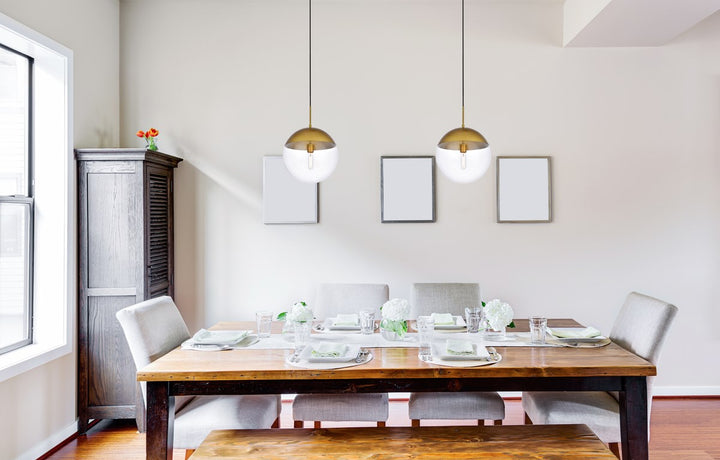 1 Light Brass Pendant With Clear Glass