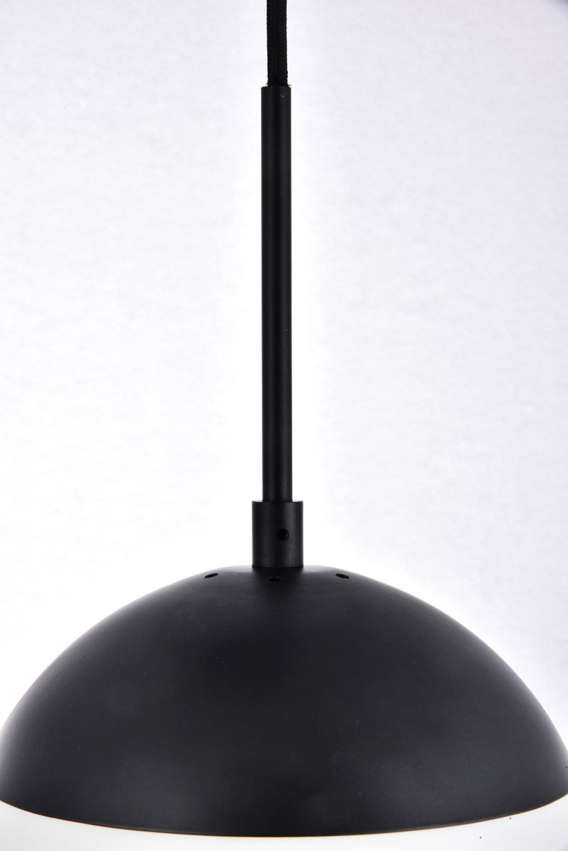 3 Lights Black Pendant With Frosted White Glass