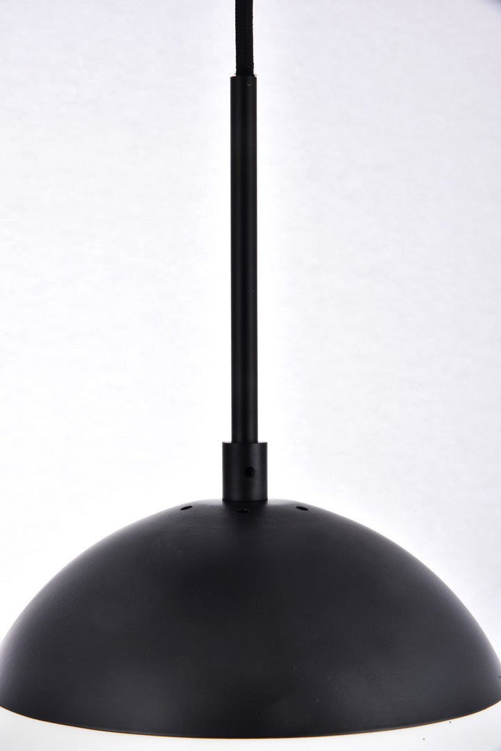 3 Lights Black Pendant With Frosted White Glass