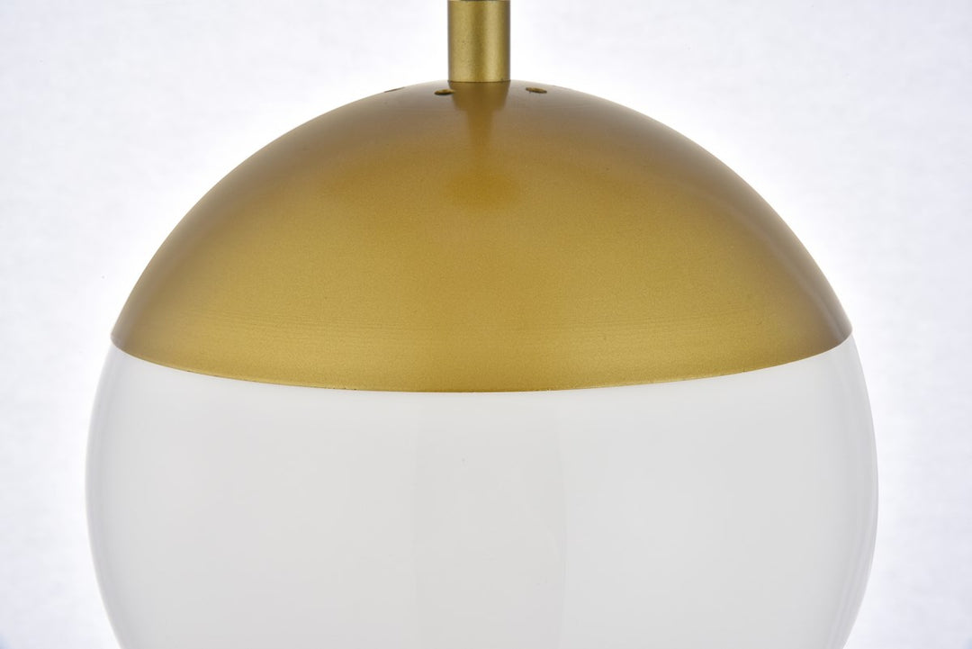 3 Lights Brass Pendant With Frosted White Glass