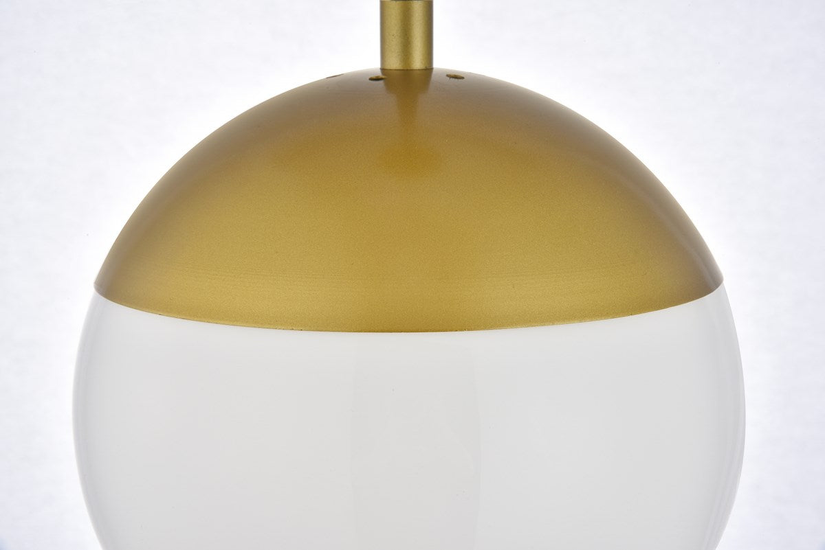 3 Lights Brass Pendant With Frosted White Glass