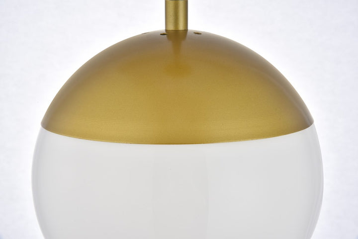 3 Lights Brass Pendant With Frosted White Glass