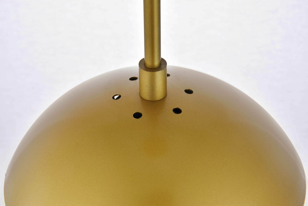 3 Lights Brass Pendant With Frosted White Glass