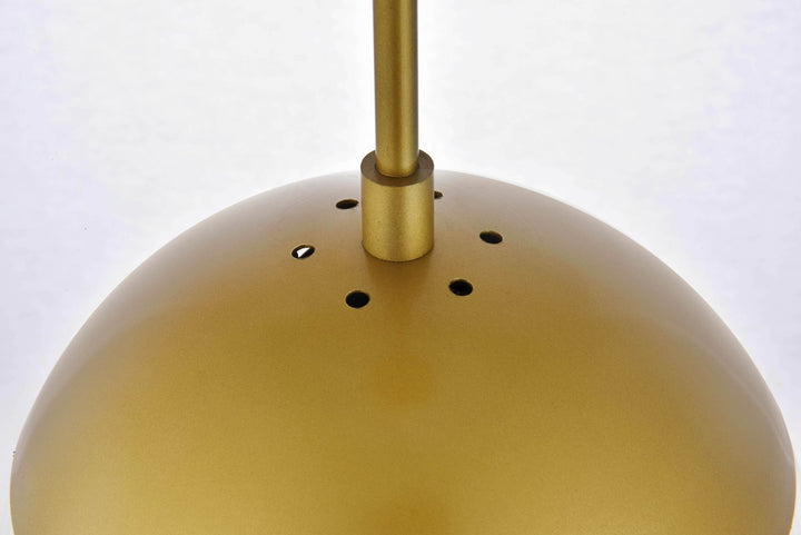 3 Lights Brass Pendant With Frosted White Glass