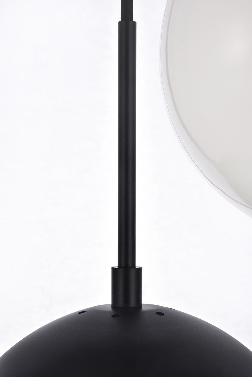 5 Lights Black Pendant With Frosted White Glass