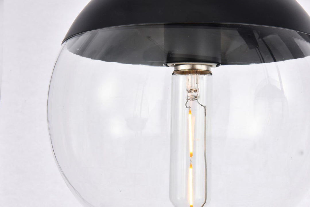 5 Lights Black Pendant With Clear Glass