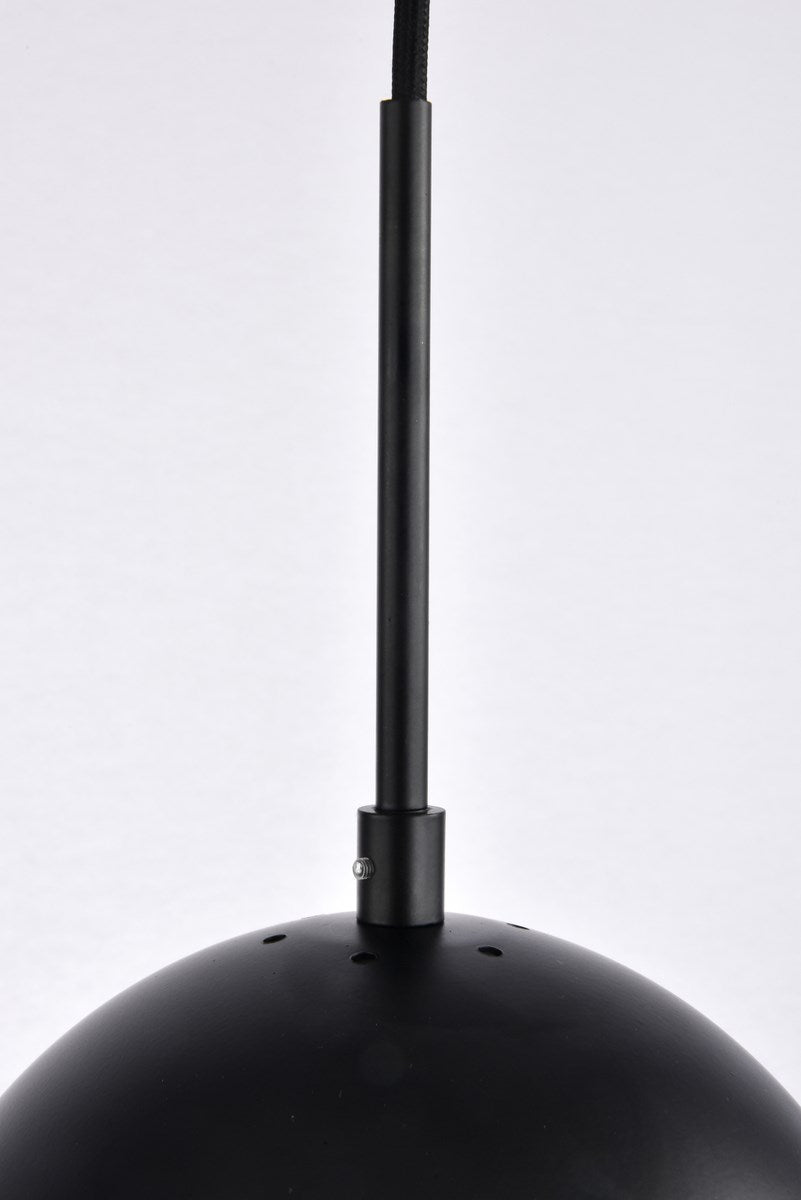 5 Lights Black Pendant With Clear Glass