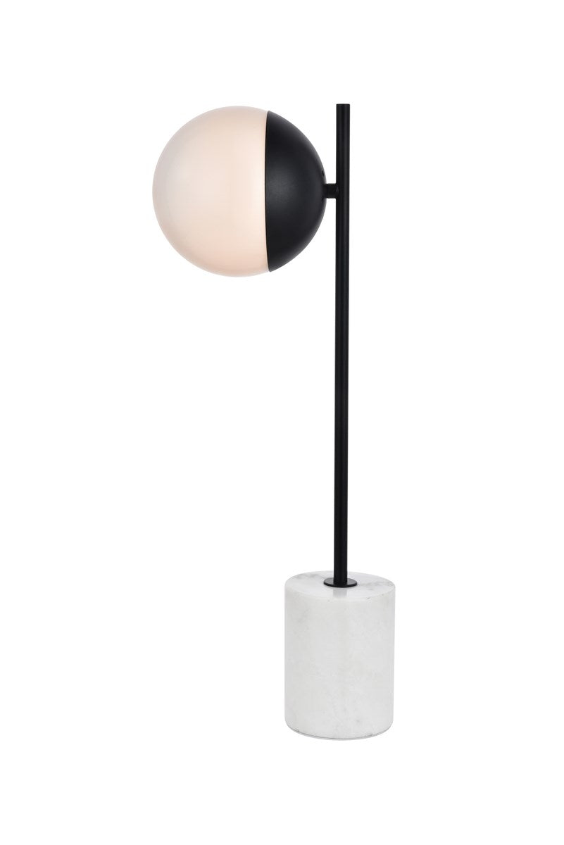 1 Light Black Table Lamp With Frosted White Glass by Living District