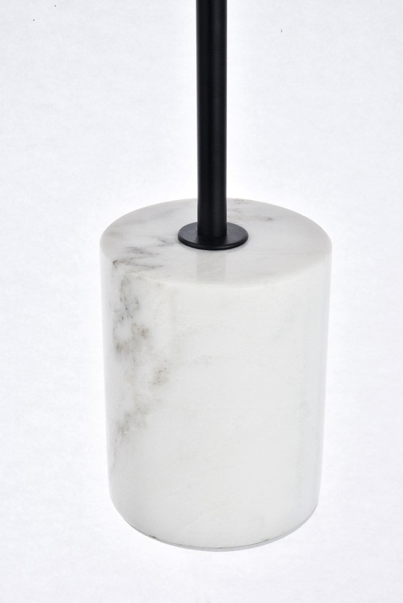 1 Light Black Table Lamp With Frosted White Glass