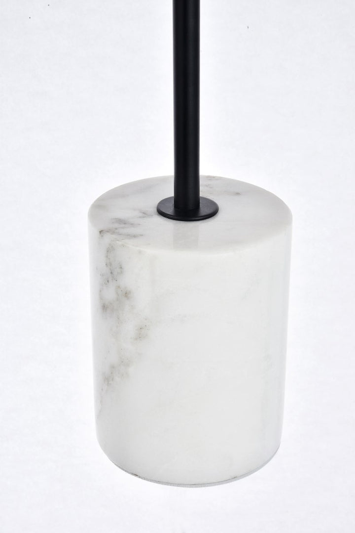 1 Light Black Table Lamp With Frosted White Glass