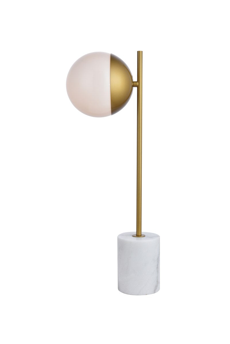 1 Light Brass Table Lamp With Frosted White Glass by Living District