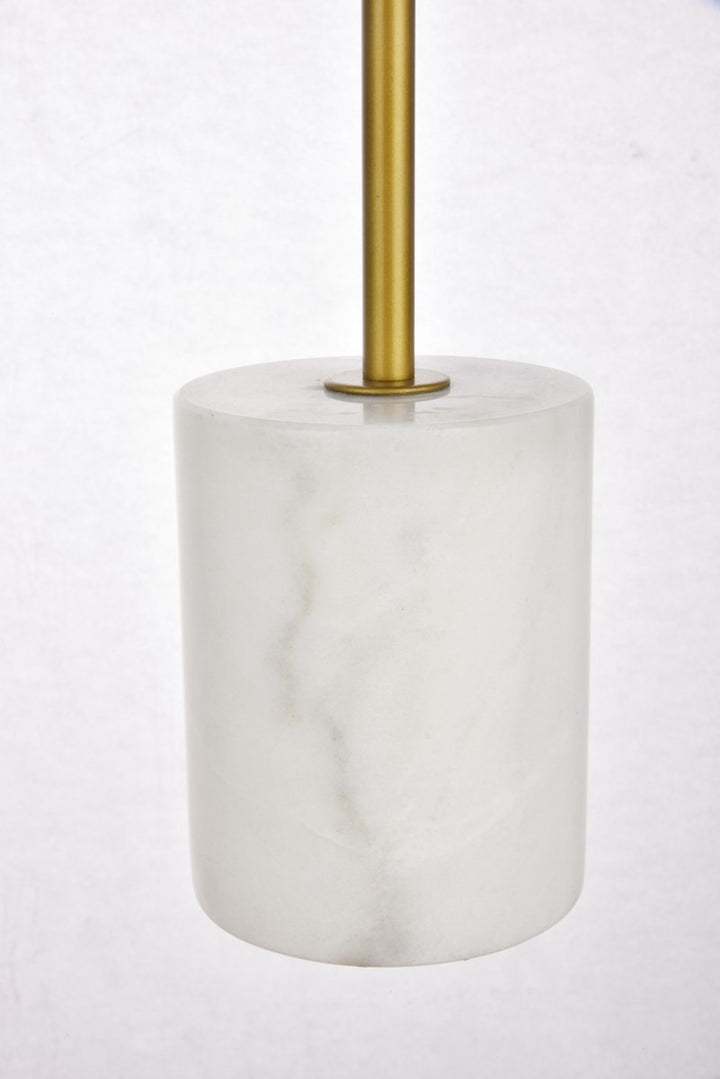 1 Light Brass Table Lamp With Frosted White Glass