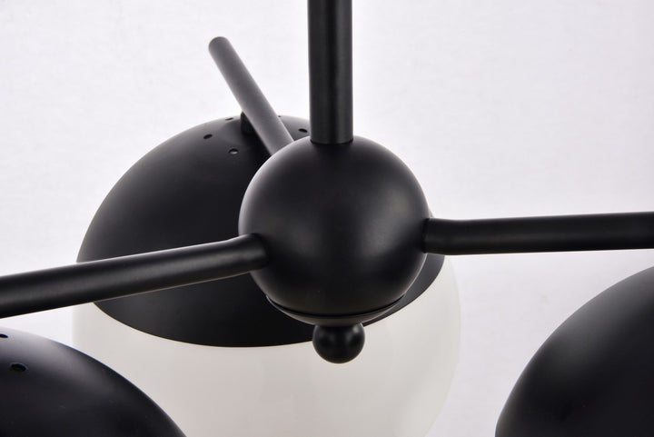 3 Lights Black Pendant With Frosted White Glass