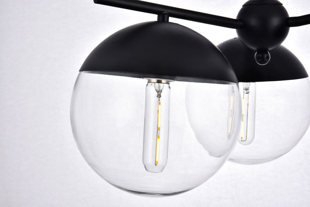 3 Lights Black Pendant With Clear Glass
