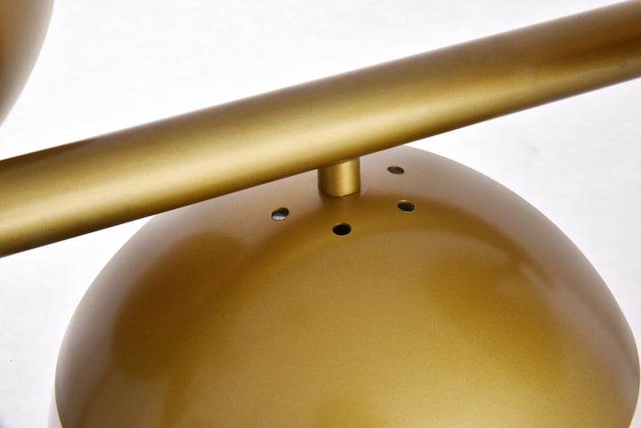 7 Lights Brass Pendant With Frosted White Glass