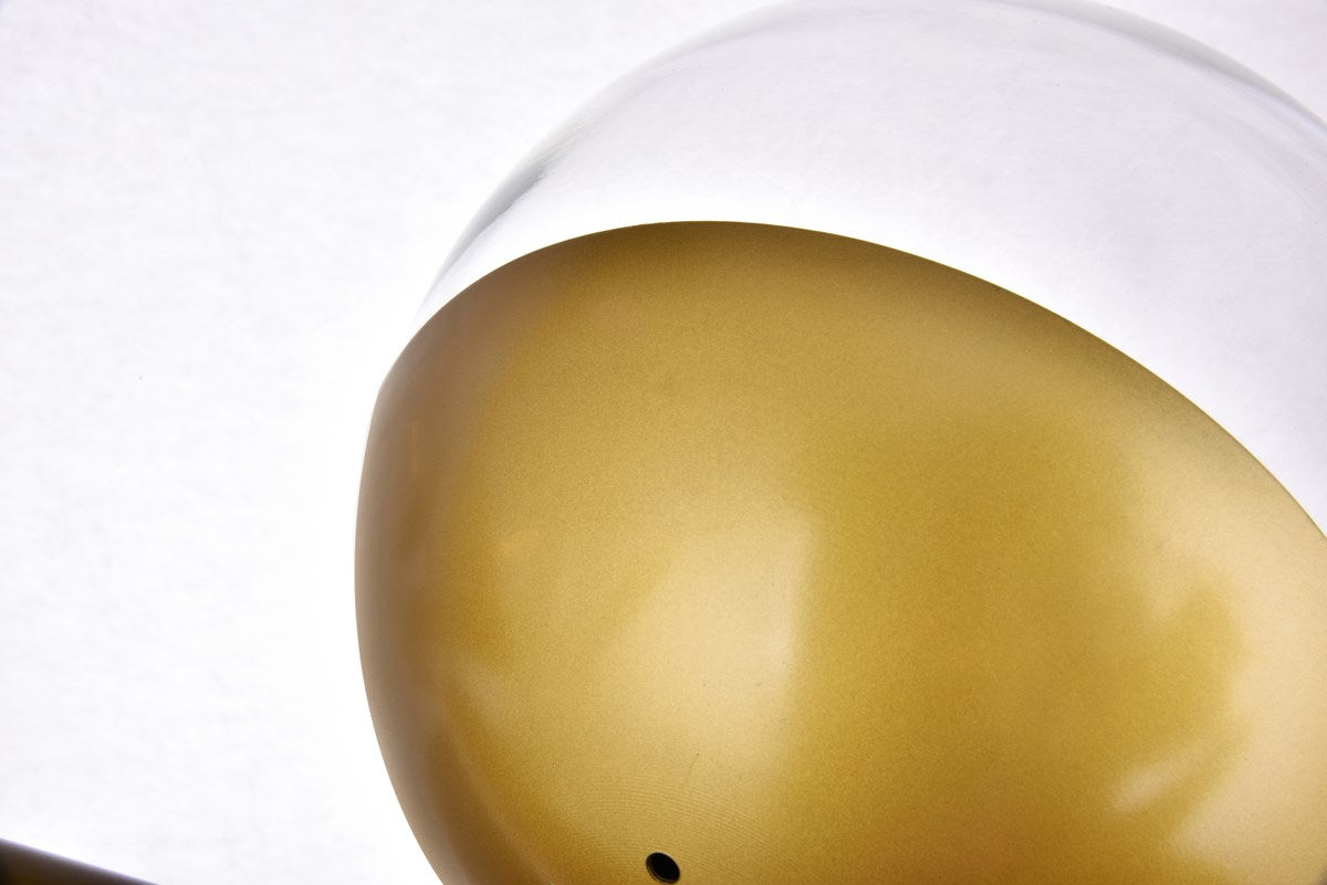 7 Lights Brass Pendant With Clear Glass