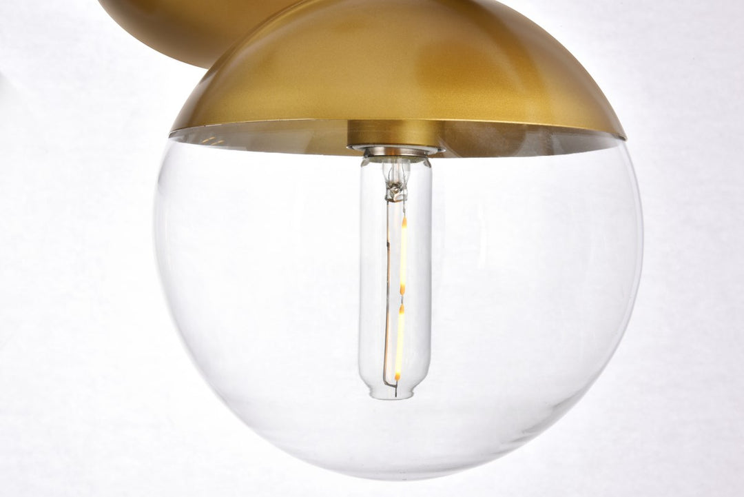7 Lights Brass Pendant With Clear Glass