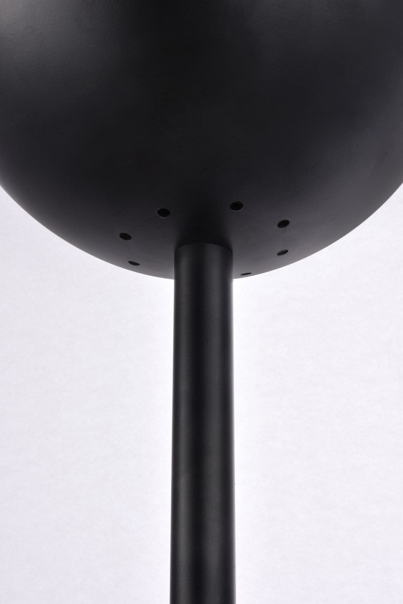1 Light Black Floor Lamp With Frosted White Glass