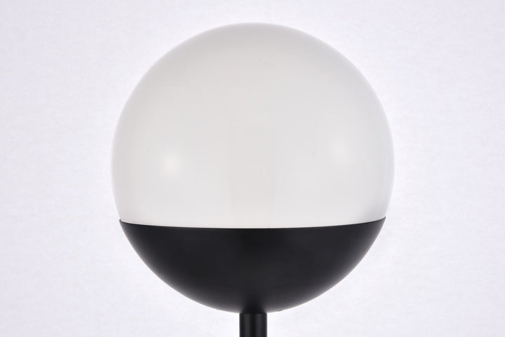 1 Light Black Floor Lamp With Frosted White Glass