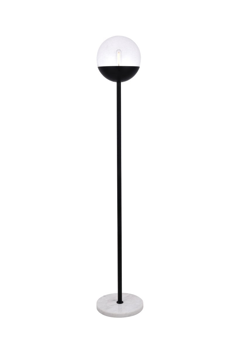 1 Light Black Floor Lamp With Clear Glass by Living District