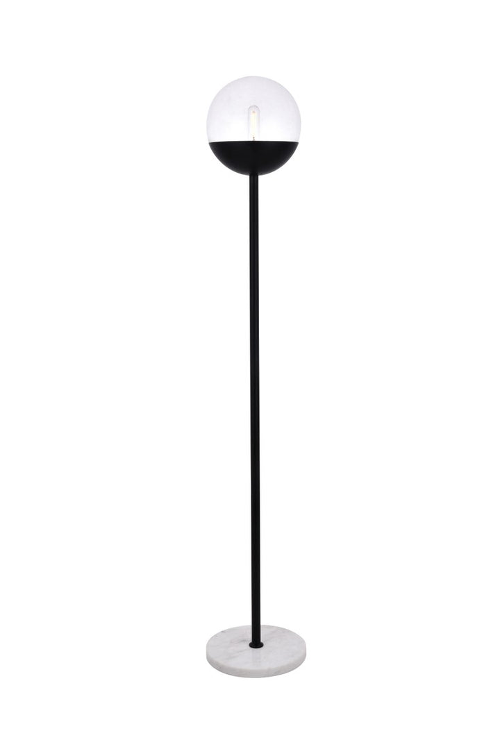 1 Light Black Floor Lamp With Clear Glass by Living District