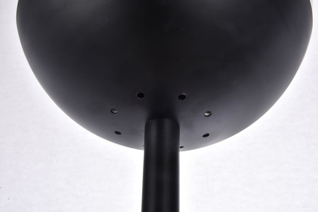 1 Light Black Floor Lamp With Clear Glass