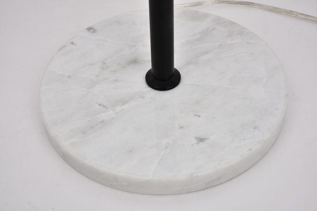 1 Light Black Floor Lamp With Clear Glass