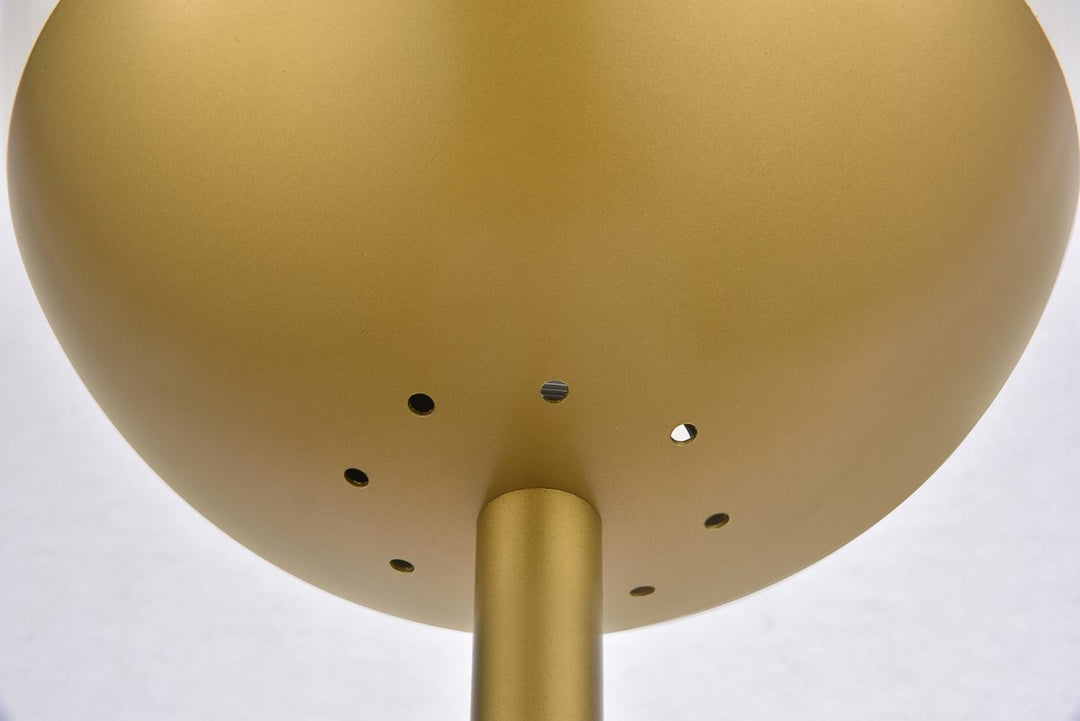 1 Light Brass Floor Lamp With Frosted White Glass