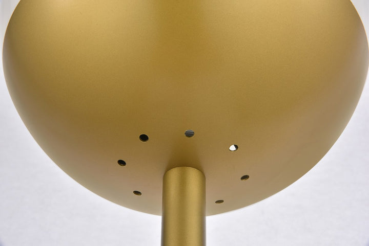 1 Light Brass Floor Lamp With Frosted White Glass