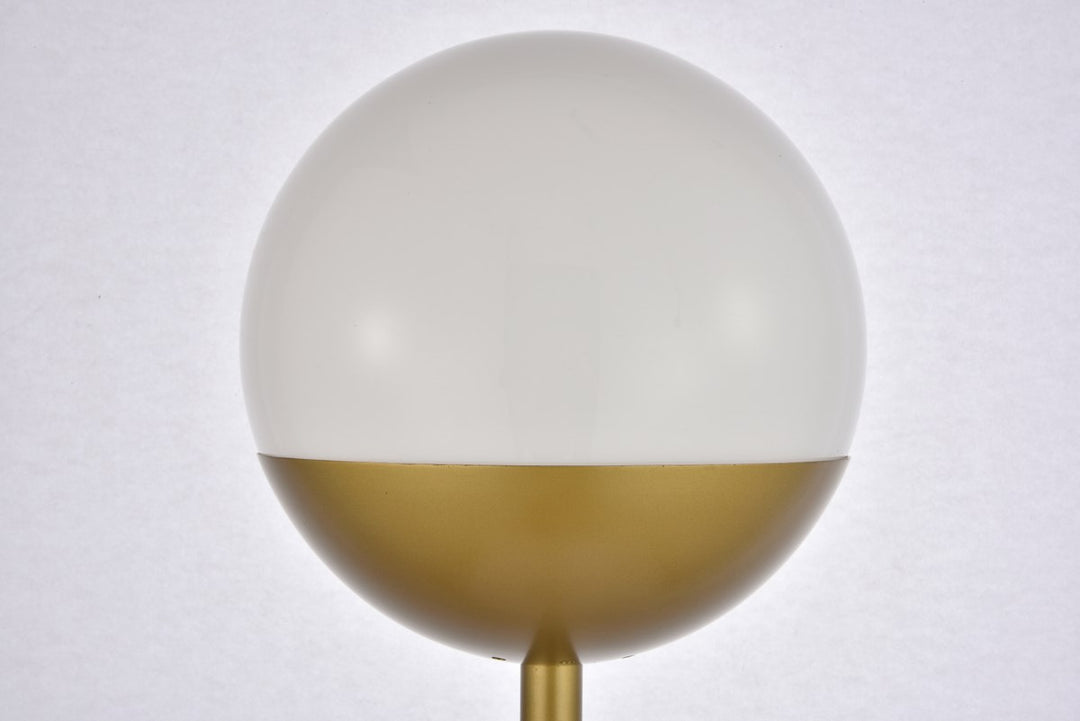 1 Light Brass Floor Lamp With Frosted White Glass