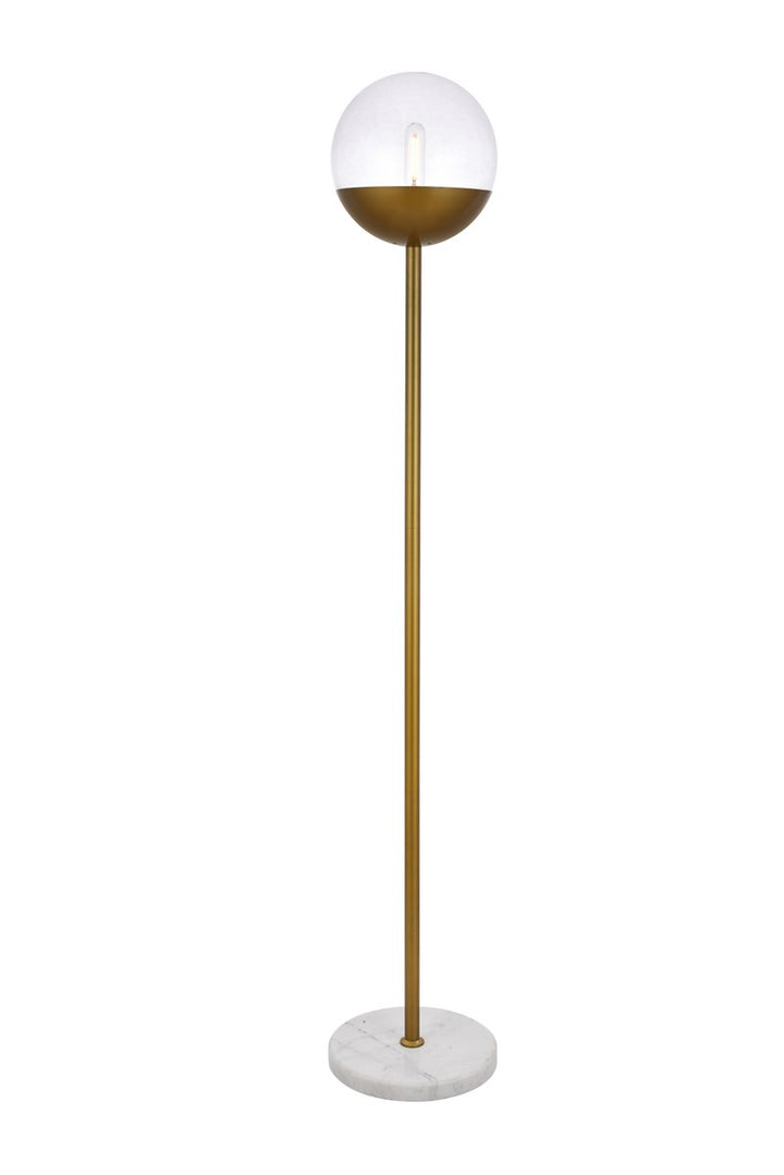 1 Light Brass Floor Lamp With Clear Glass by Living District