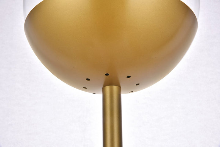 1 Light Brass Floor Lamp With Clear Glass