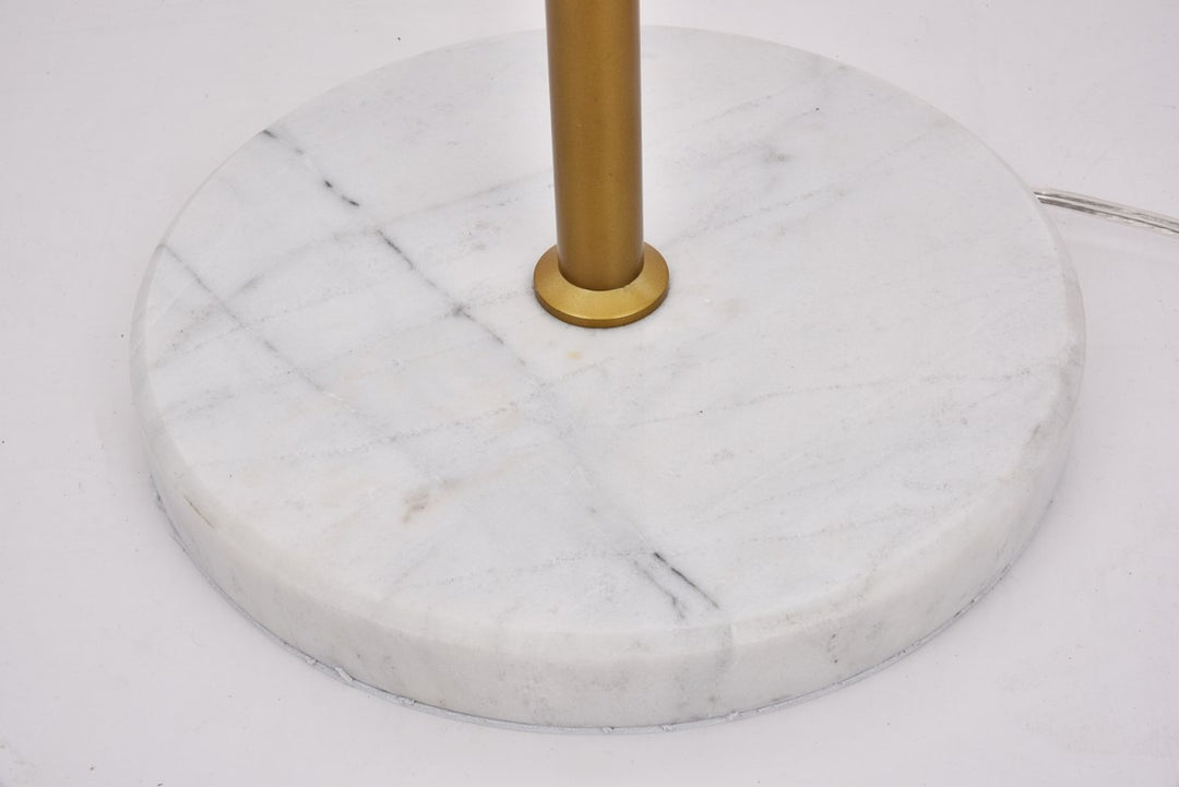 1 Light Brass Floor Lamp With Clear Glass