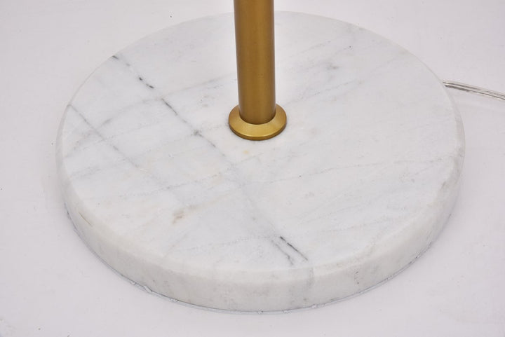 1 Light Brass Floor Lamp With Clear Glass