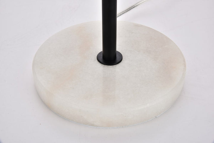 2 Lights Black Table Lamp With Frosted White Glass