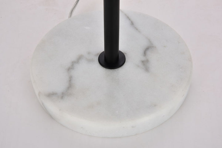 2 Lights Black Table Lamp With Clear Glass