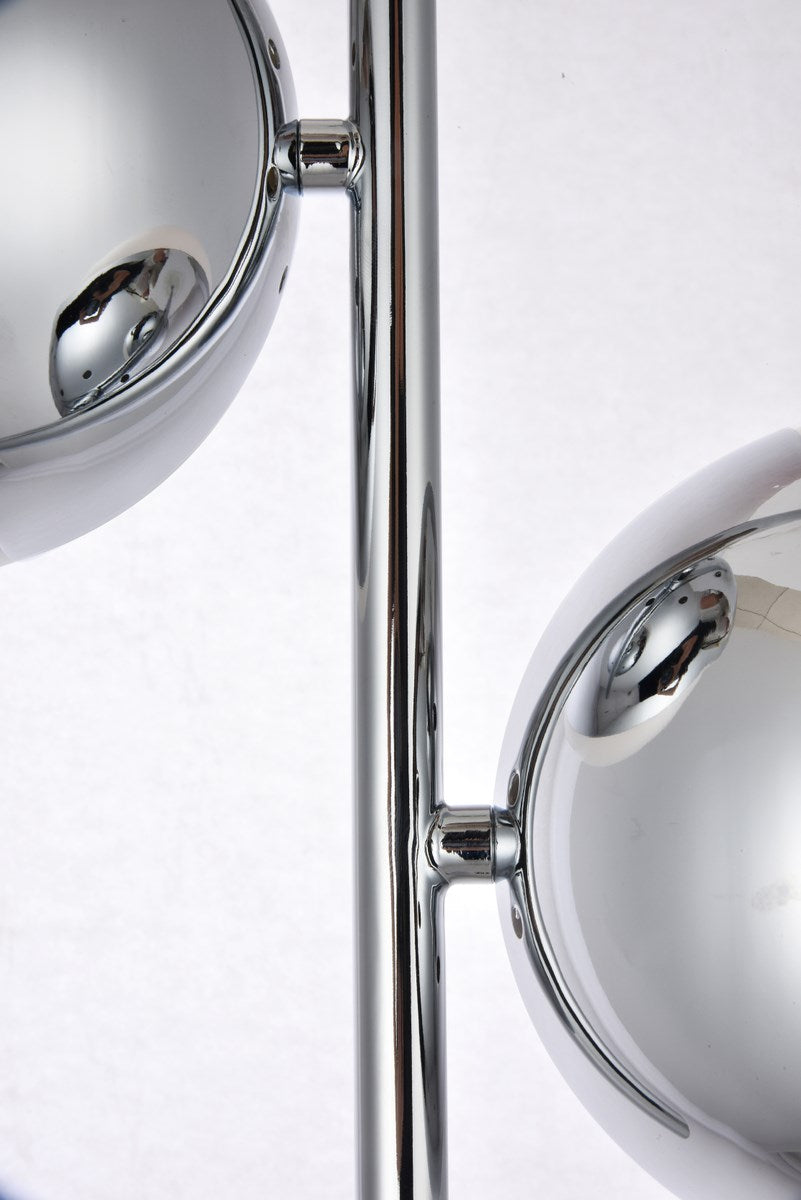 2 Lights Chrome Table Lamp With Frosted White Glass