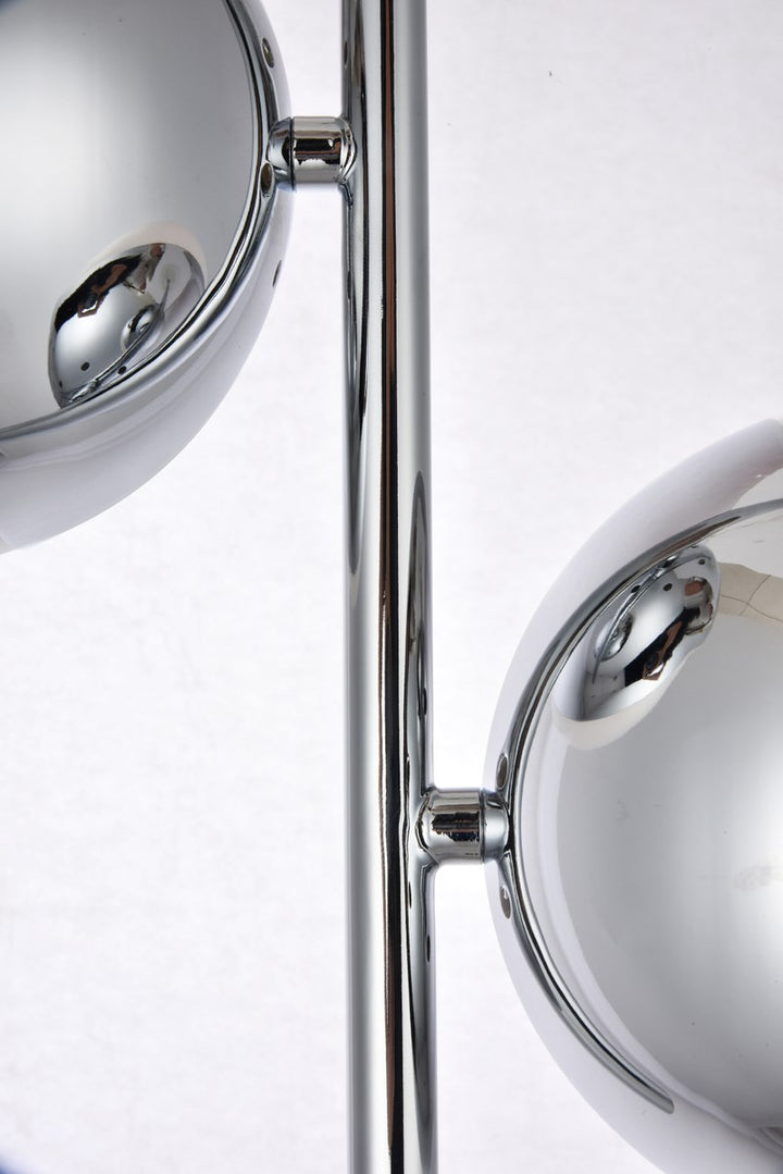 2 Lights Chrome Table Lamp With Frosted White Glass
